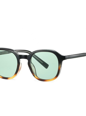 插针脚绿色太阳镜男女欧美休闲风