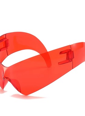 夸张小众先锋一体式太阳镜个性