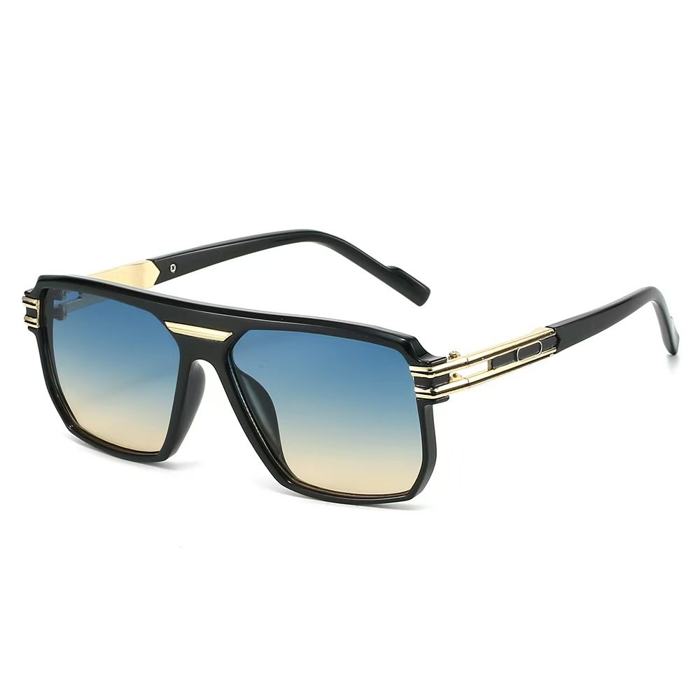 2025跨境新款时尚硬汉太阳眼镜欧美百搭飞行员平光镜金属装饰墨镜