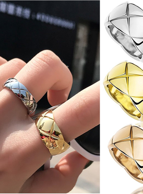 欧美时尚质感玫瑰金菱形戒指环