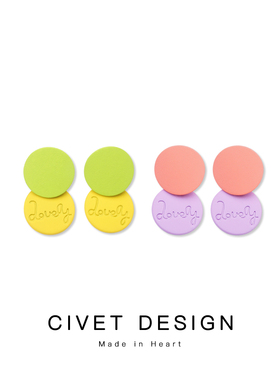 2021夏季新款几何圆片简约耳环百搭学生无耳洞耳夹少女心可爱耳钉