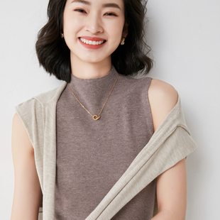 背心外穿t恤内搭性感修身 无袖 上衣 半高领打底针织衫 2021春夏新款