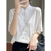 女夏薄款 镂空国风钩花五分袖 半袖 桑蚕丝天丝开衫 针织衫 外搭小外套