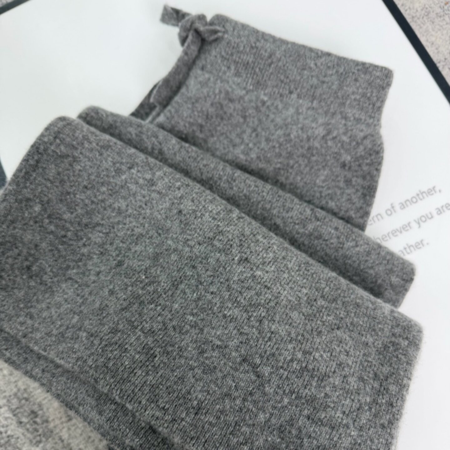 秋冬高腰针织100%软糯羊毛阔腿裤女垂感小个子百搭直筒羊绒长裤子