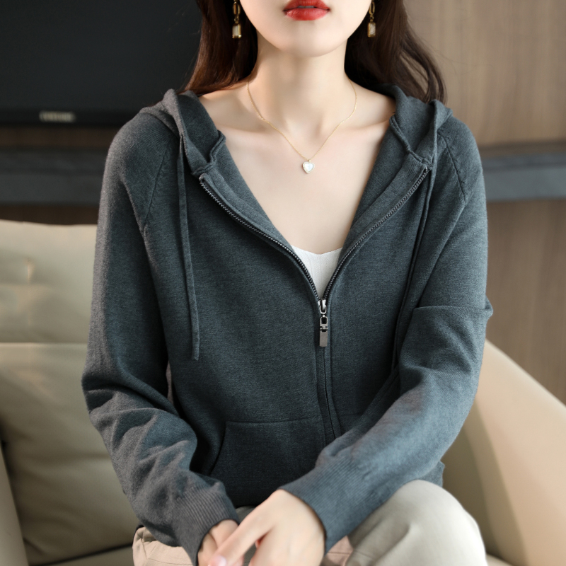 秋冬新款连帽开衫卫衣女宽松