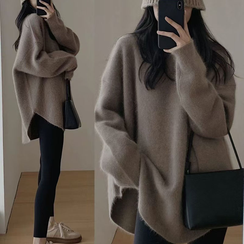 断码清仓羊毛衫女秋季2024羊绒软糯针织打底宽松外穿上衣毛衣女