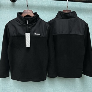 外贸原单童装儿童摇粒绒抓绒衣男童半高领打底衫中大童半拉链上衣