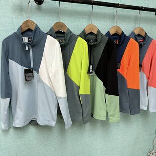 外贸原单童装儿童半拉链春秋款体恤运动速干长袖T恤男女童上衣