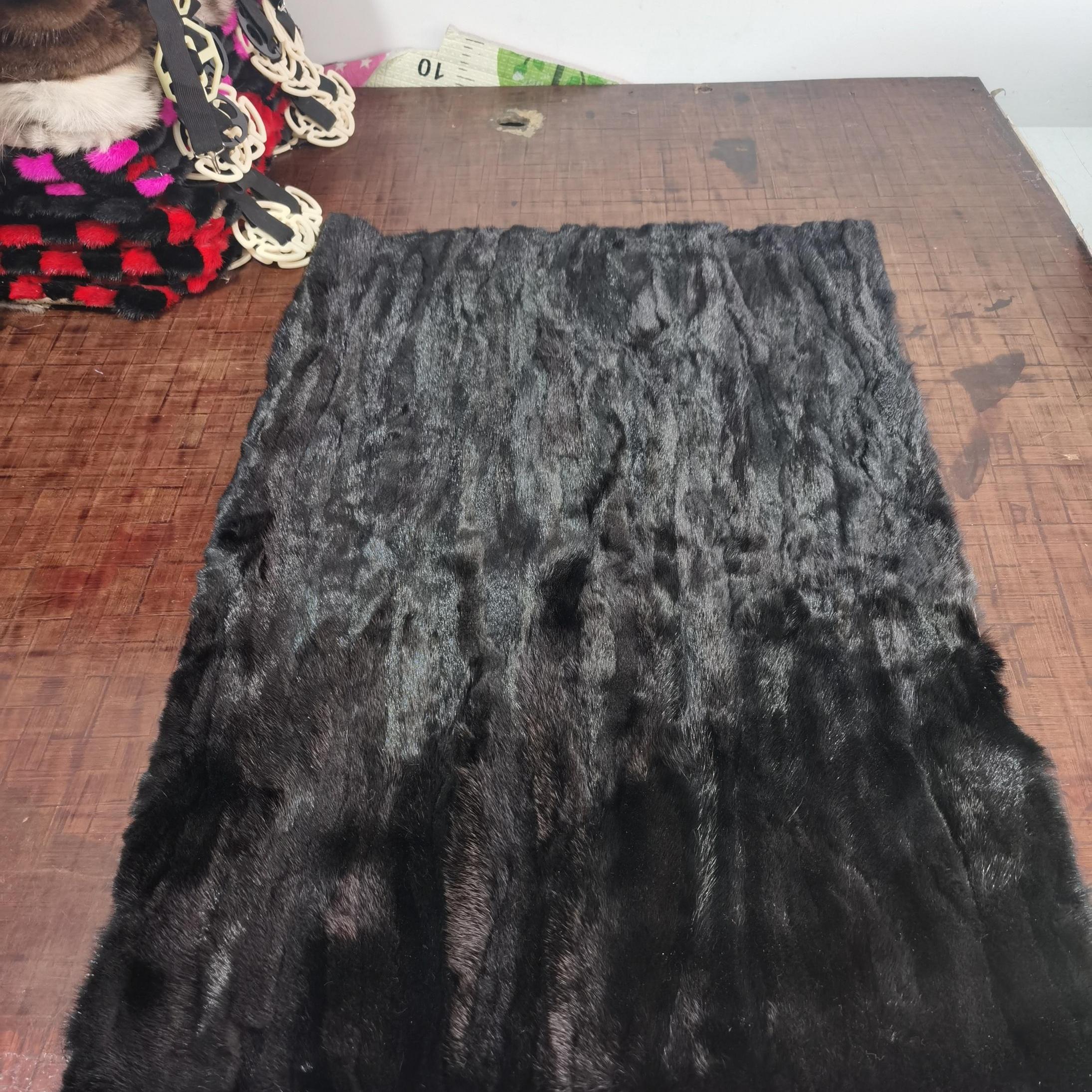 制衣面料貂皮水貂原材料皮毛碎料