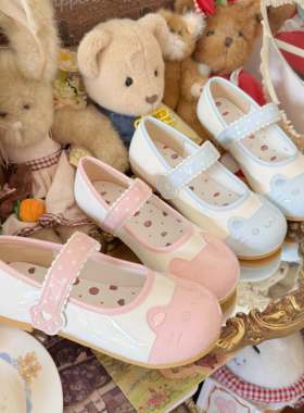 小猫饼2.0镰仓高校室内鞋无品牌可爱平底大头鞋甜美刺绣日系lo鞋