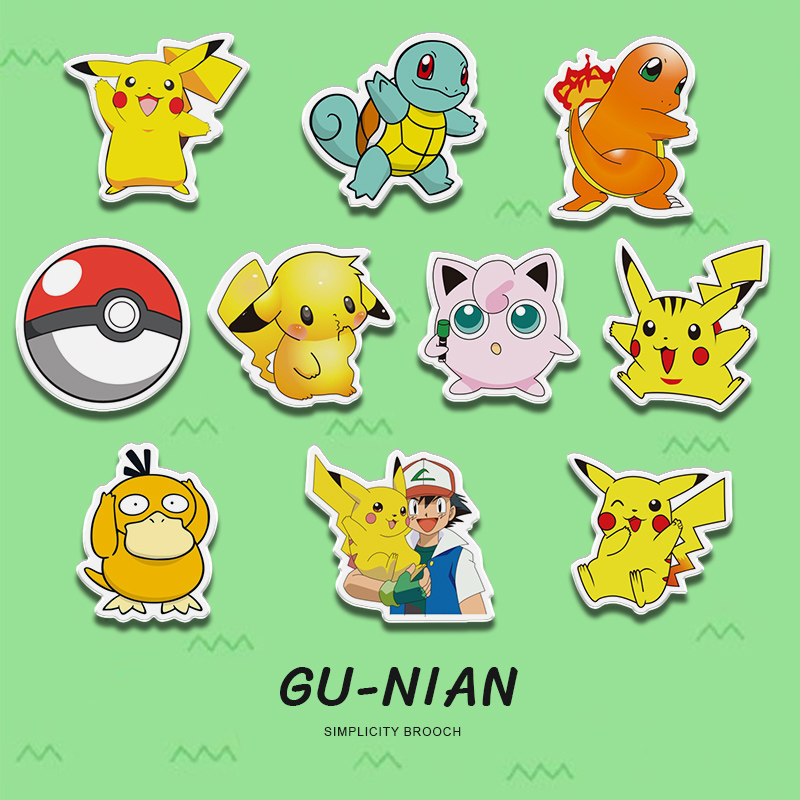 皮卡丘胸针可达鸭徽章杰尼龟别针卡通动漫可爱数码宝贝周边装饰