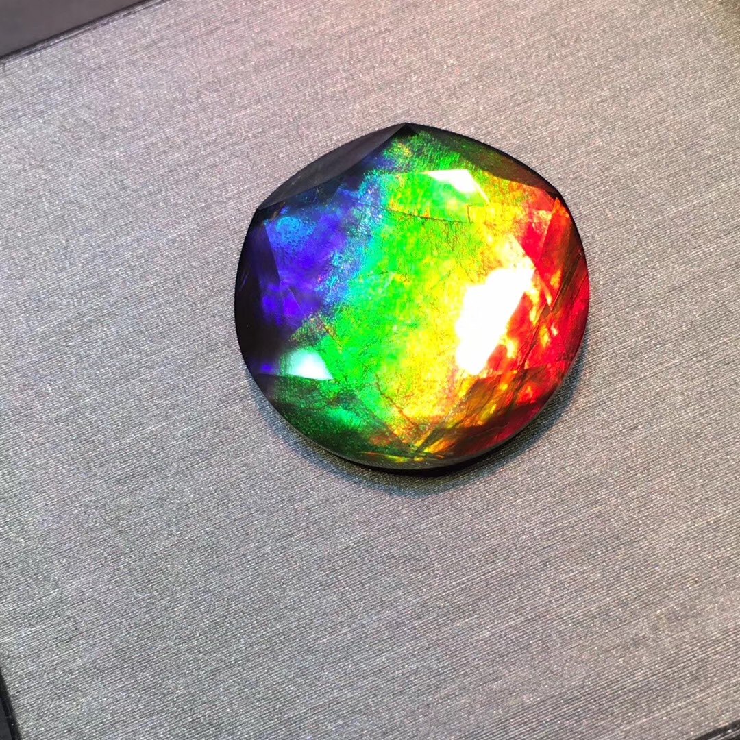 天然加拿大斑彩石吊坠18k金镶嵌直播选石头专拍链接,乱拍不发货