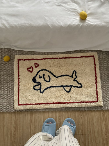 ARISUSPACE好运小狗法式簇绒地垫地毯入户门垫脚垫吸水防滑法式