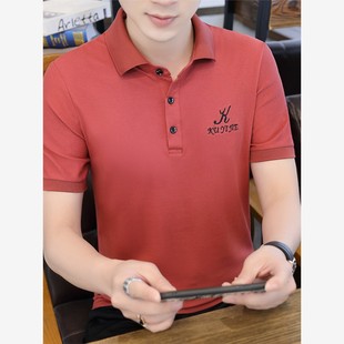 翻领 男半袖 夏季 新款 男士 欧版 体恤衫 t恤简约刺绣polo衫 短袖 上衣服