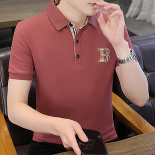 休闲短袖 polo衫 欧版 男士 t恤潮牌百搭刺绣花打底 夏季 纯棉翻领半袖