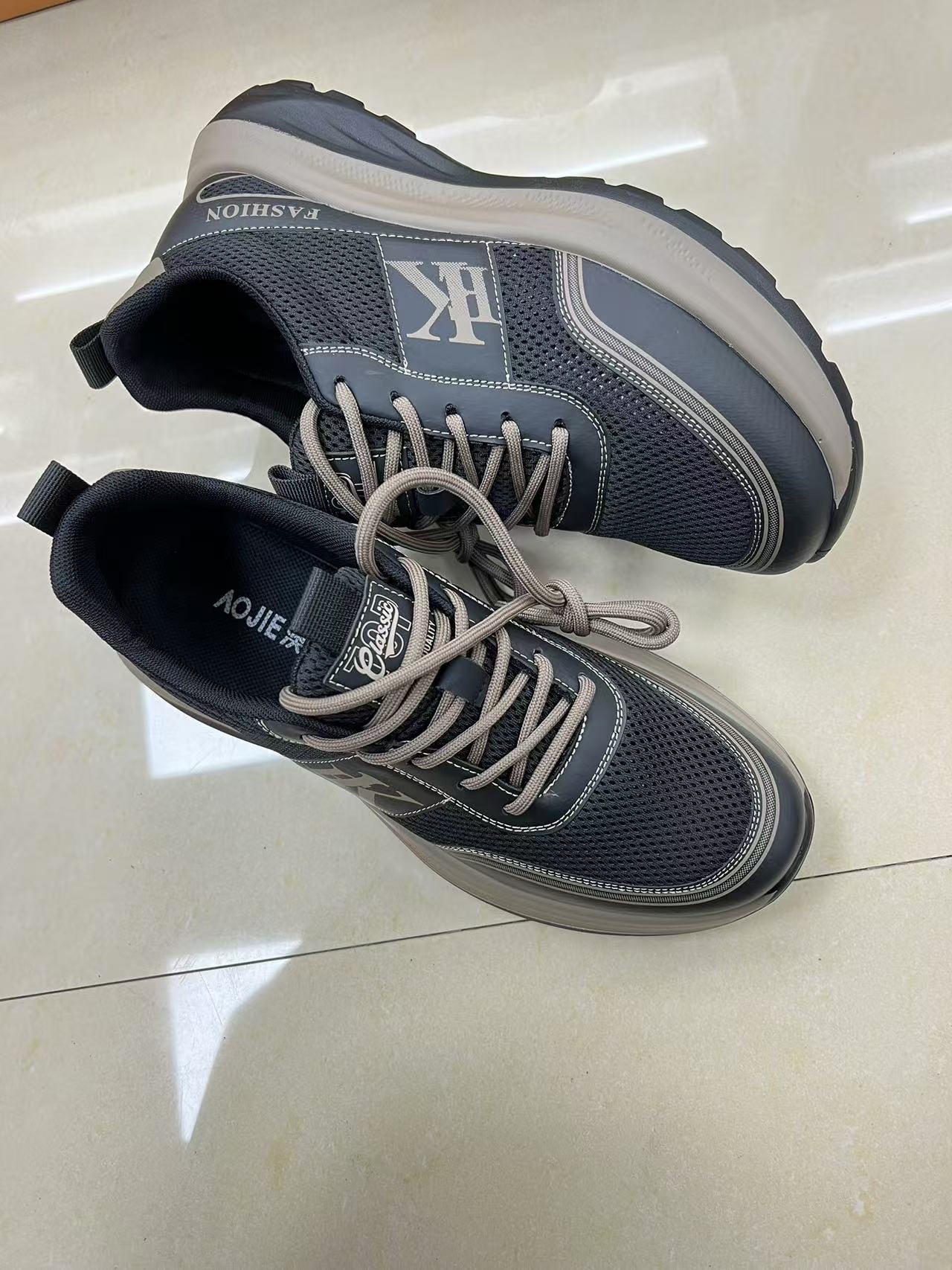 澳杰男鞋2025夏超轻透网软底运动休闲鞋飞织透气防滑耐磨徒步鞋子