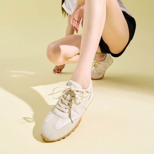 fed轻奢出行女鞋秋季复古平底运动休闲鞋旅游鞋板鞋德训鞋女
