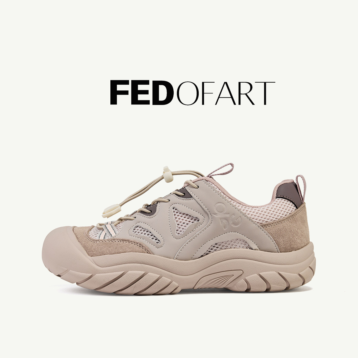 fed夏季女鞋网面透气休闲鞋户外徒步运动鞋爬山跑步平底丑萌鞋女