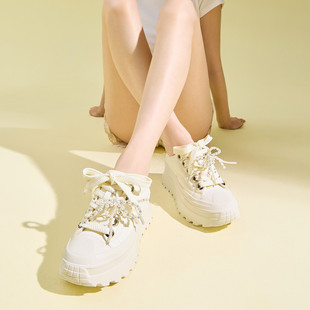 板鞋 小白鞋 女 春秋真皮超轻厚底运动休闲鞋 fed头层牛皮女鞋