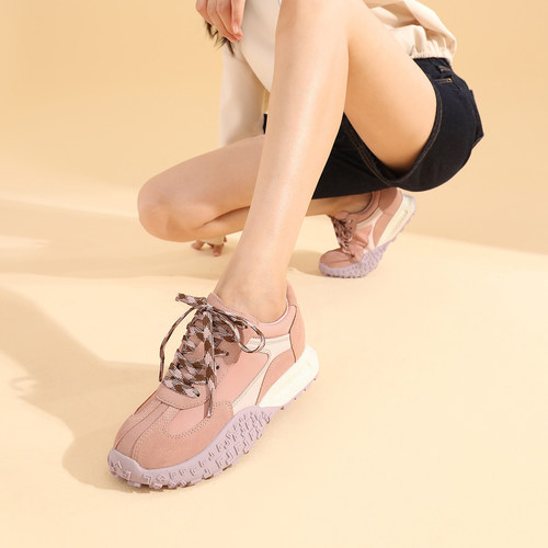 fed德训鞋秋季新款女鞋厚底阿甘鞋运动增高休闲鞋女S0916-YLA918