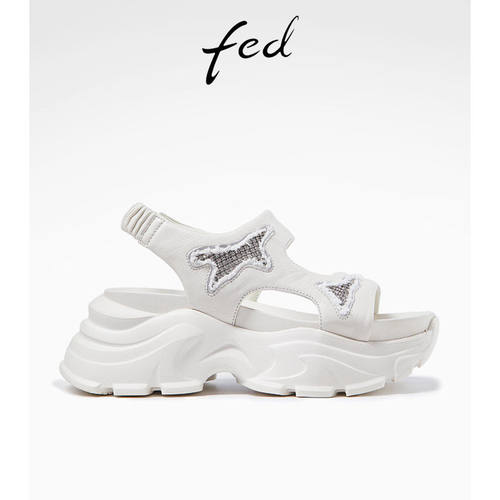 fed休闲运动凉鞋女夏季新款女鞋厚底增高沙滩凉鞋女R0424-YAB675