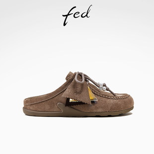 外出包头拖鞋 女鞋 新款 ZC582 女款 S0512 厚底穆勒鞋 fed复古半拖夏季