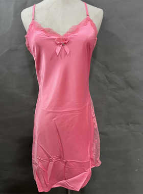 衣恋旗下EBLIN珊瑚红P1闭眼入家居好物性感女士睡裙ECFL712041