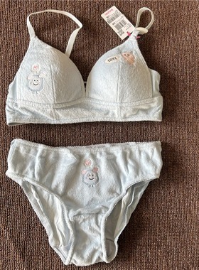 3衣恋旗下body pobs 清新浅蓝色舒适时尚少女文胸套装BCBR84TA41