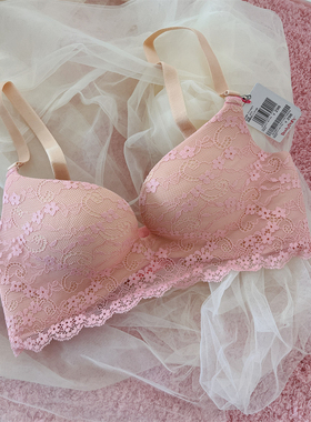 衣恋body pops粉红S10精致一片式蕾丝花边可爱舒适文胸ECBR711A51
