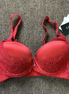 衣恋旗下EBLIN 红色本命年婚礼专属精美刺绣女士文胸ECBR849081