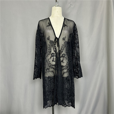 黑白两色比基尼罩衫沙滩外套家居