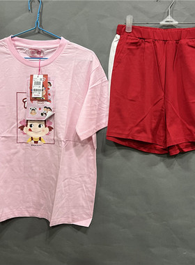 衣恋body pops浅粉红S68不二家联名女士短袖家居套装BCPPA85P11