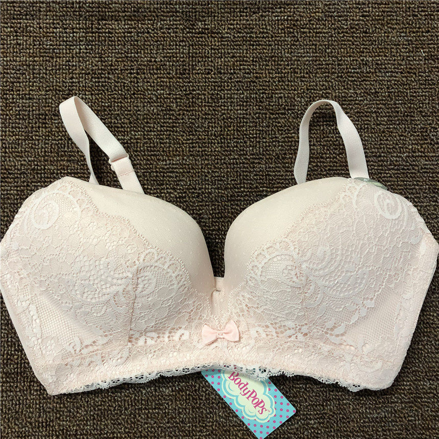 衣恋旗下body pops 两色无钢圈舒适蕾丝蝴蝶结女士内衣br837a11