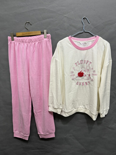 body pops 红色J21春秋绒面甜美圆领女士家居服套装BCPPC49A21