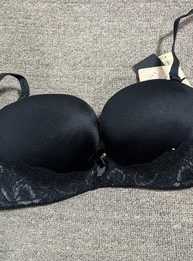 衣恋旗下EBLIN黑色S65软钢圈一片式胸垫女士舒适文胸ECBR662181