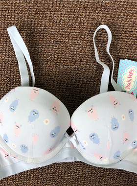 衣恋旗下body pops 蓝色可爱清新少女聚拢有钢圈文胸BCBR84TA51