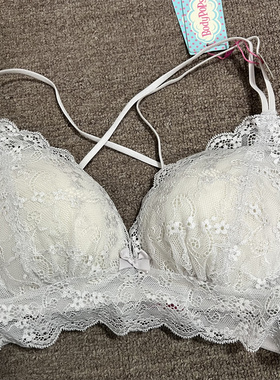 衣恋旗下body pops美背S67灰色无钢圈重工蕾丝少女文胸BCBRB61T21