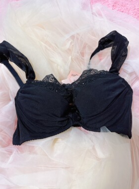 衣恋EBLIN黑色S45抹胸式聚拢舒适夏季穿搭好物女士文胸ECBR4350B1