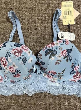 衣恋旗下EBLIN蓝色S51国风新花色典雅女士有钢圈文胸ECBR9110A1