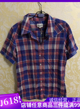 威格 Wrangle 女款WR2经典格子手工制作 薄款短袖衬衫