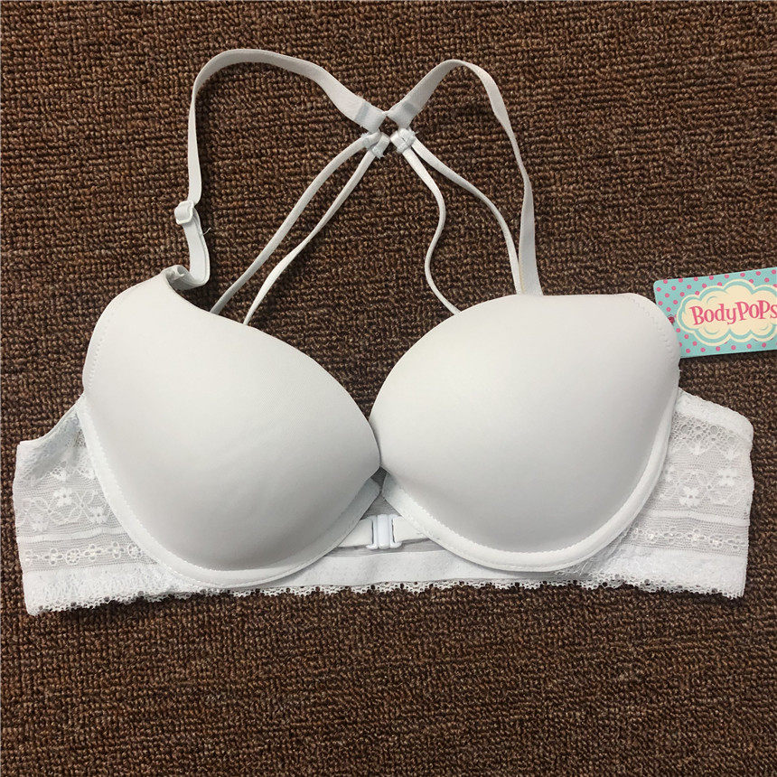 衣恋旗下body pops一折清仓浅蓝色美背蕾丝舒适少女文胸br823a41