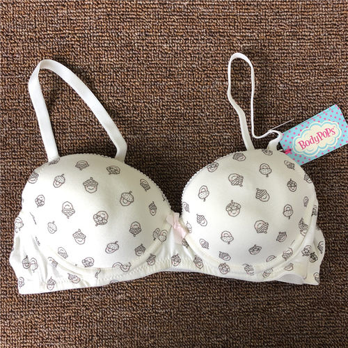 两色舒适时尚印花少女文胸