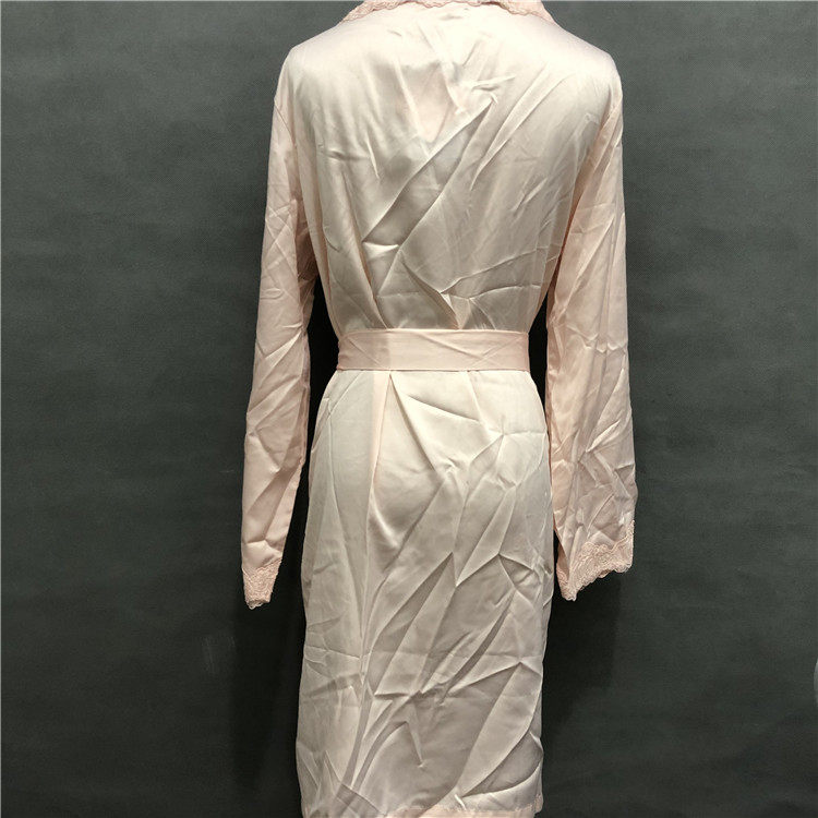 EBLIN PINK CC7 COMFORTABLE EMBROIDERY DELICATE HOME LONG-SLEEVED DRESSING GOWN ECGN423163