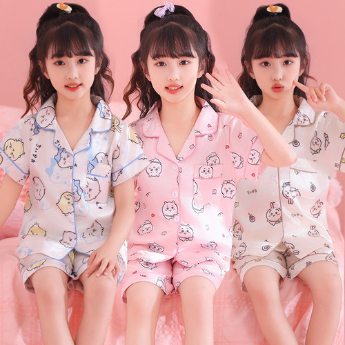 chiikawa女童冰丝睡衣夏季空调房