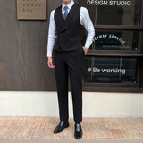 新郎伴郎礼服男士高级感星空呢双排扣纯色马甲套装MJT927-P130，男装休闲套装，电商C308