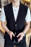 春夏款韩版纯色休闲男士无袖西服英伦时尚九分西裤套装LJT40-P185，男装西服，电商C308