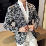 英伦韩版修身男士商务休闲刺绣花式西服男外套X932-P155，男装西服，电商C308