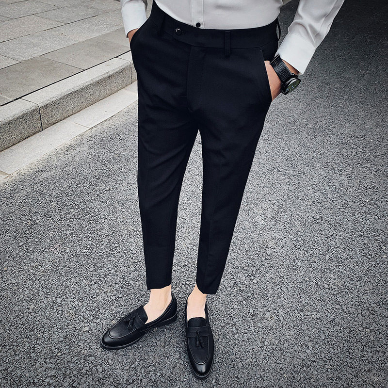 24春夏新款男修身小脚英伦休闲九分裤韩版百搭男士西裤K727-P60，男装西裤，电商C308