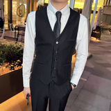 英伦商务韩版修身男士V领马甲新郎伴郎小马甲藏青色MJ888-P60，男装背心/马甲，电商C308