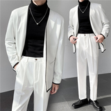 轻熟风ins英伦纯色西服套装阔版宽松休闲小西装TZ27包边-P225，男装西服套装，电商C308